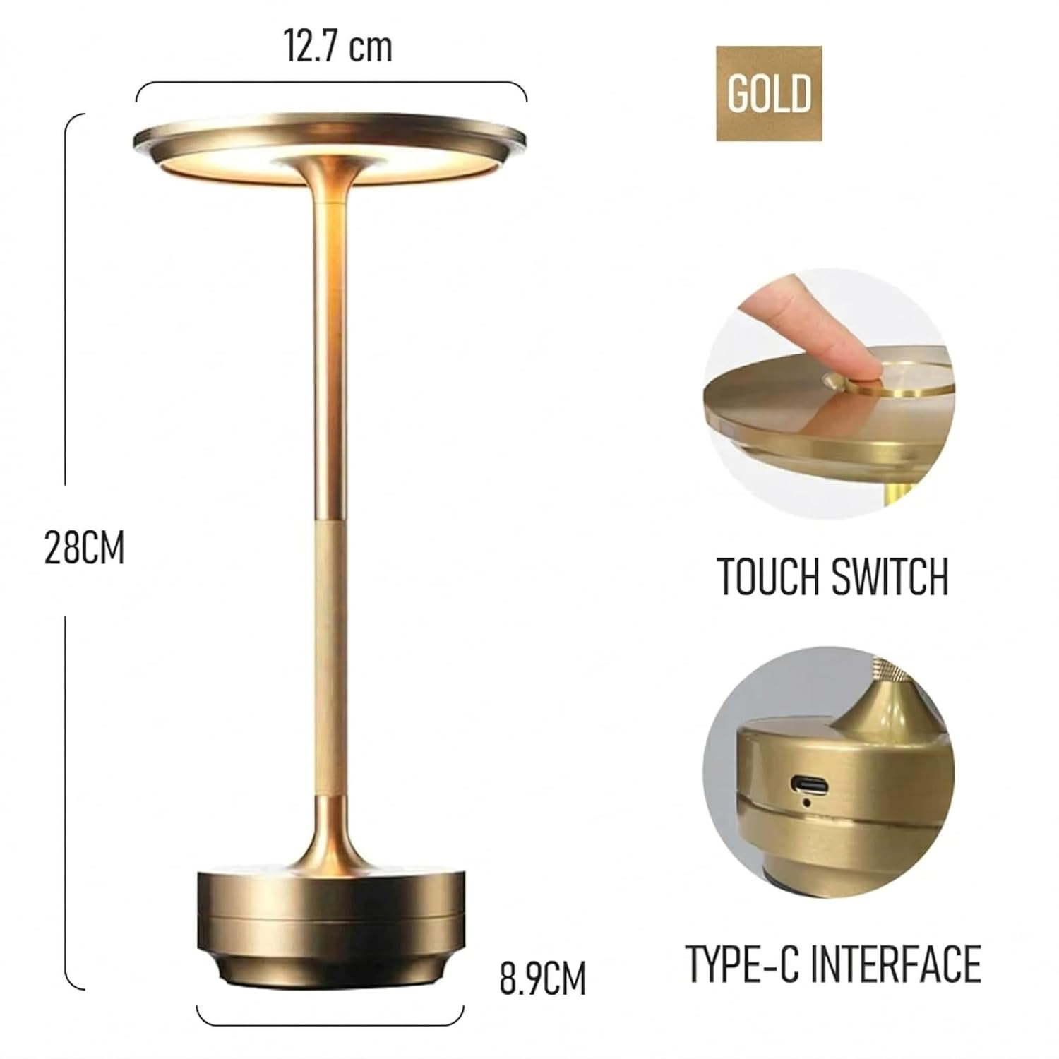 LUMITOP™ Nova Touch LED Table Lamp – Minimal Rechargeable, Dimmable & Cordless LED Light - Image 4