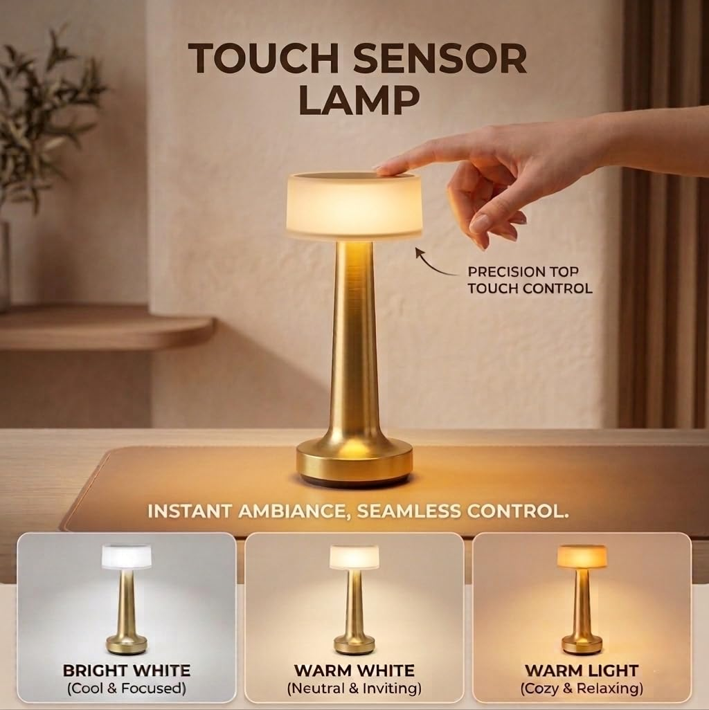 LUMITOP™ Ember Touch LED Table Lamp – Minimal Rechargeable, Dimmable & Cordless LED Light - Image 2