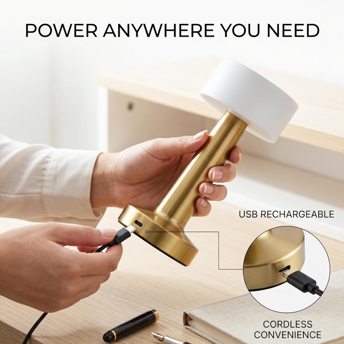 LUMITOP™ Ember Touch LED Table Lamp – Minimal Rechargeable, Dimmable & Cordless LED Light - Image 6
